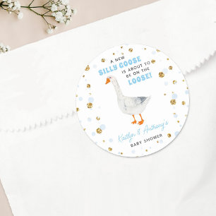 Adesivo Chuva de Azul de Ganso Bobo Baby Shower