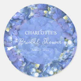 Adesivo Chuva de Azul de Hortênsias Personalizada para Chá