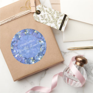 Adesivo Chuva de Azul de Hortênsias Personalizada para Chá