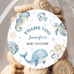 Adesivo Chuva de Azul Menino Aquarela Baby Shower