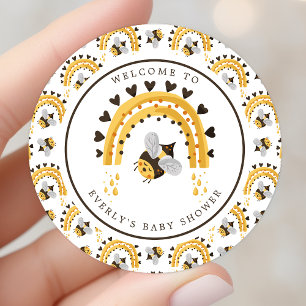 Adesivo Chuva de Bebê Abelha Mel Bumblebee Arco-Íris Mod