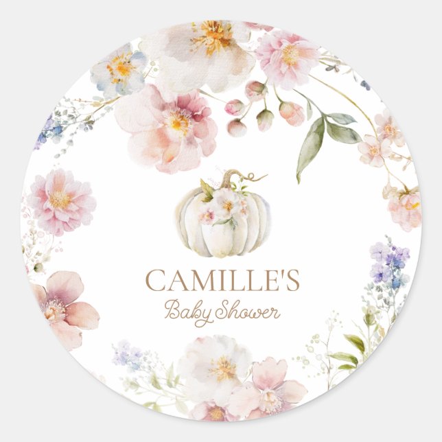 Adesivo Chuva de Bebê Abóbora de Outono (Frente)