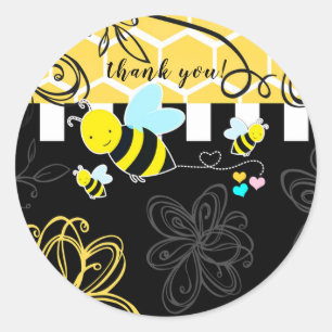 Adesivo Chuva de Bebê Amarelo e Preto da Abelha Bumblebee