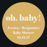 Adesivo Chuva de Bebê Amarelo Empoeirado Fofo Moderno Nome<br><div class="desc">Adesivo Redondo Clássico Chuva de Bebê Amarelo Empoeirado Fofo Moderno Nome Personalizado</div>