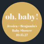 Adesivo Chuva de Bebê Amarelo Empoeirado Fofo Moderno Nome<br><div class="desc">Adesivo Redondo Clássico Chuva de Bebê Amarelo Empoeirado Fofo Moderno Nome Personalizado</div>