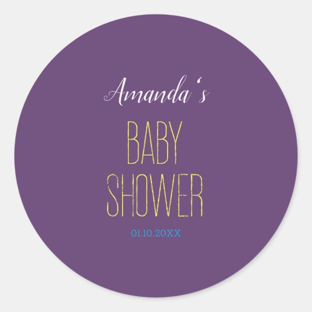 Adesivo Chuva de Bebê Amarelo Índigo Simples Moderno Minim (Frente)