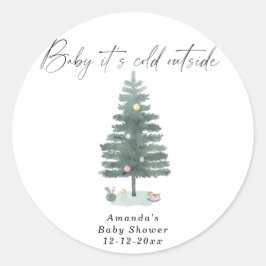 Adesivo Chuva de bebê árvore de Natal em aquarela