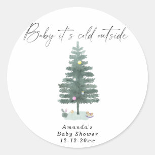 Adesivo Chuva de bebê árvore de Natal em aquarela