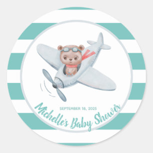 Adesivo Chuva de Bebê Avião de Urso de Pelúcia Neutro em G