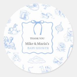 Adesivo Chuva De Bebê Azul Toile De Jouy Menino