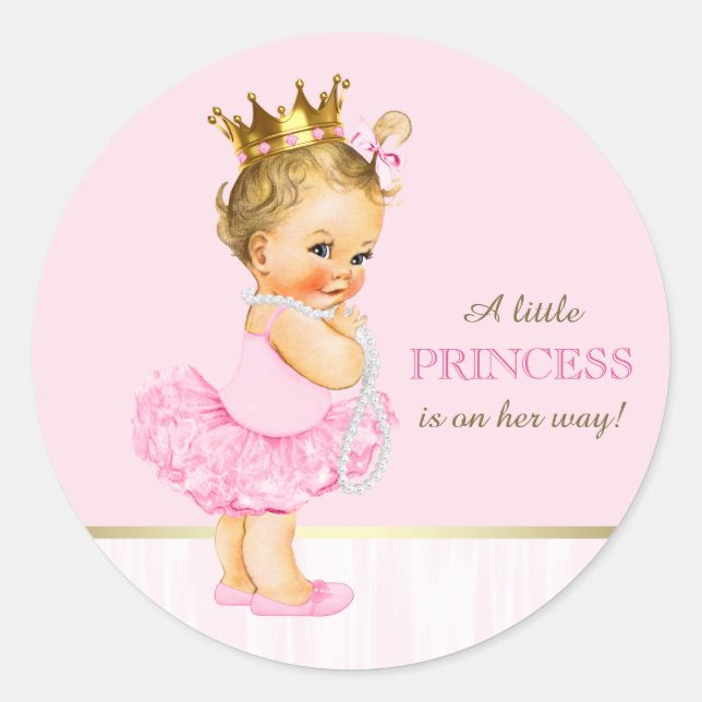 Adesivo Chuva de Bebê Bailarina Princesa Tutu Pérolas (Frente)