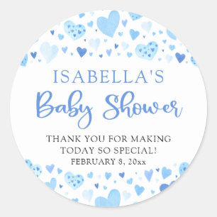 Adesivo Chuva de Bebê Blue Hearts Valentine Sweetheart