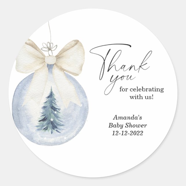 Adesivo Chuva de bebê com árvore de Natal em aquarela mode (Frente)