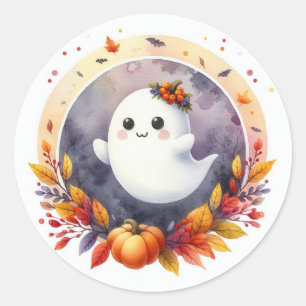 Adesivo Chuva de Bebê com Fantasma e Abóbora de Halloween