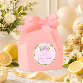 Adesivo Chuva de Bebê com Laço Xadrez Rosa e Limão