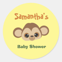 Adesivo Chuva de bebê com tema de macaco fofo 