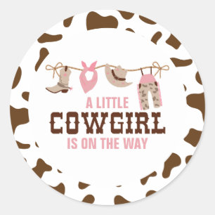 Adesivo Chuva de Bebê Cowgirl Rosa Western