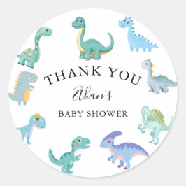 Adesivo Chuva de Bebê de Dinossauro Elegante Branco