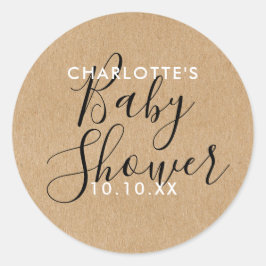 Adesivo Chuva de Bebê de Roteiro Moderno Elegante Kraft 