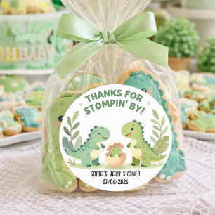 Adesivo Chuva de Bebê Dinossauro Aquarela Cute T-Rex Verde