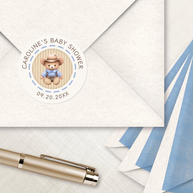 Adesivo Chuva de Bebê do Urso Azul Caubói Ocidental (Criador carregado)