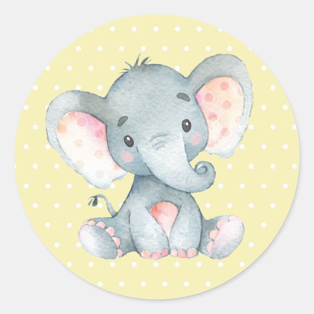 Adesivo Chuva de Bebê Elefante Amarelo (Frente)