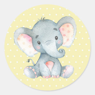 Adesivo Chuva de Bebê Elefante Amarelo