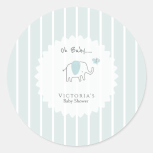 Adesivo Chuva de Bebê Elefante Azul Minimalista Oh Bebê