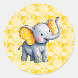 Adesivo Chuva de Bebê Elefante Bebê com Orelhas de Pontos 