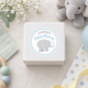 Adesivo Chuva de Bebê Elefante Cinza Chevron Azul