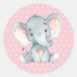 Adesivo Chuva de Bebê Elefante Menina Rosa
