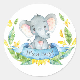 Adesivo Chuva de Bebê Elefante Menino Azul