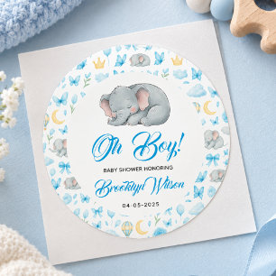 Adesivo Chuva de Bebê Elefante Menino Fofo em Aquarela