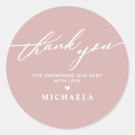 Adesivo Chuva de Bebê Elegante Carta de Agradecimento Escr