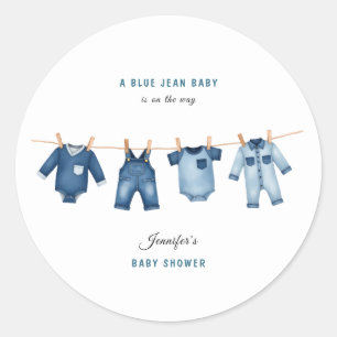 Adesivo Chuva de Bebê em Jeans Azuis - Tema Denim