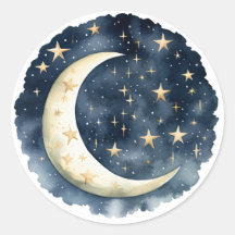 Chuva de Bebê Espaço Azul Aquarela e Lua Dourada