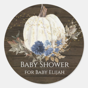 Adesivo Chuva de Bebê Flor de Abóbora Azul Marinho de Made