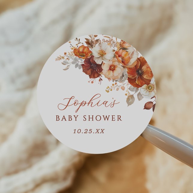 Adesivo Chuva de Bebê Floral Boho Outono (Criador carregado)