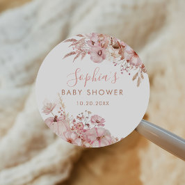 Adesivo Chuva de Bebê Floral Boho Outono Abóbora