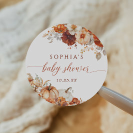 Adesivo Chuva de Bebê Floral Boho Outono Abóbora 