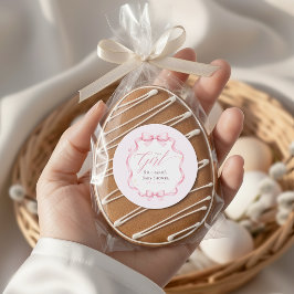 Adesivo Chuva de Bebê Floral Laço Coquete Rosa Elegante