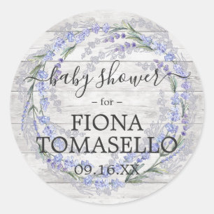 Adesivo Chuva de Bebê Floral Lavanda em Madeira Rústica