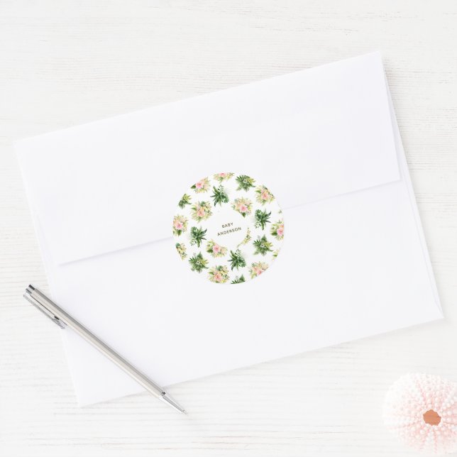 Adesivo Chuva de Bebê Florestas Tropicais e Folhas (Envelope)