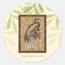 Adesivo Chuva de Bebê Girafas Beijando Marrom Dourado Zool