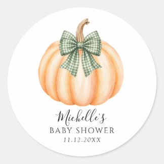 Adesivo Chuva de Bebê Laranja Abóbora Xadrez Verde