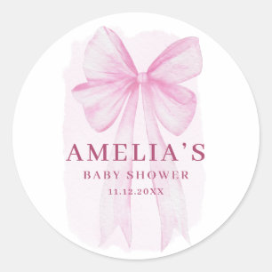 Adesivo Chuva de Bebê Menina com Laço Rosa