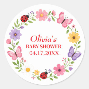 Adesivo Chuva de Bebê Menina Flor Silvestre Joaninha