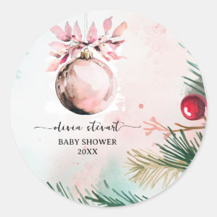 Adesivo Chuva de Bebê Menina Natal de Inverno Script