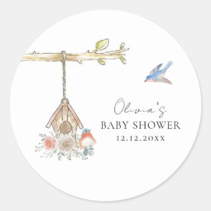 Adesivo Chuva de Bebê Ninho de Pássaro Minimalista em Brev