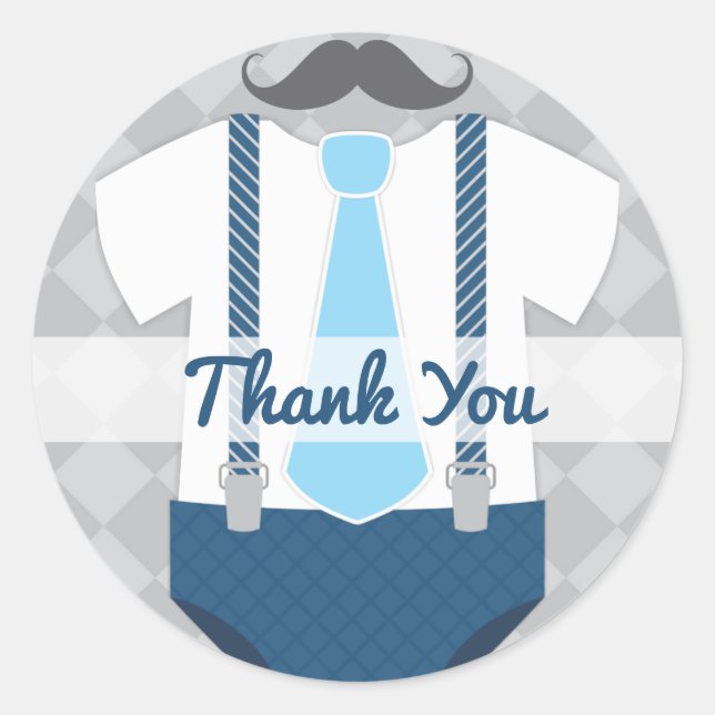 Adesivo Chuva de Bebê Pequeno Homem Gravata Azul Marinho C (Frente)